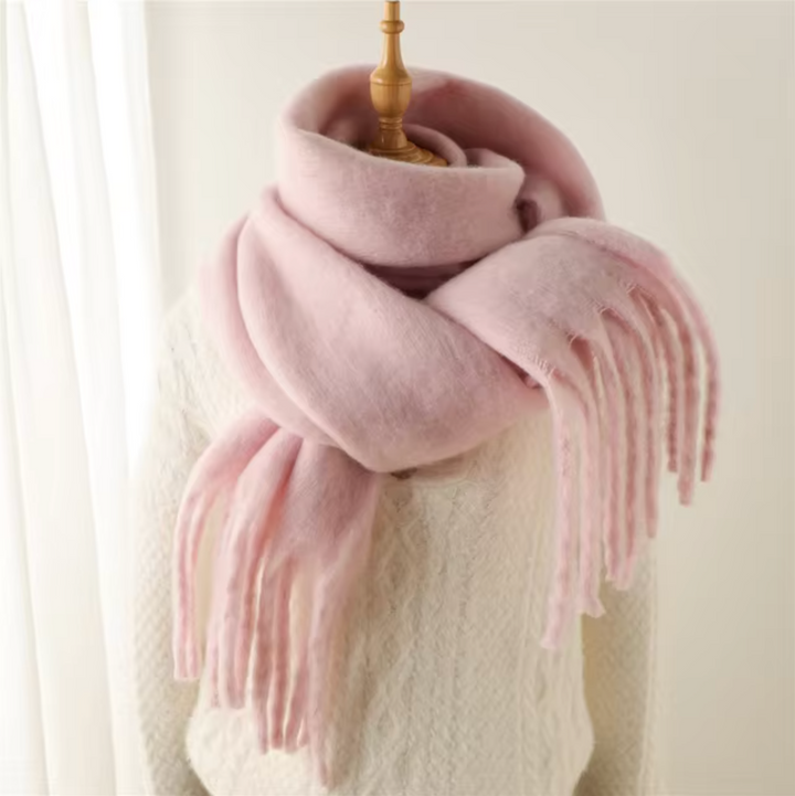 Swantje | Großer Pashmina-Winterschal mit Fransen