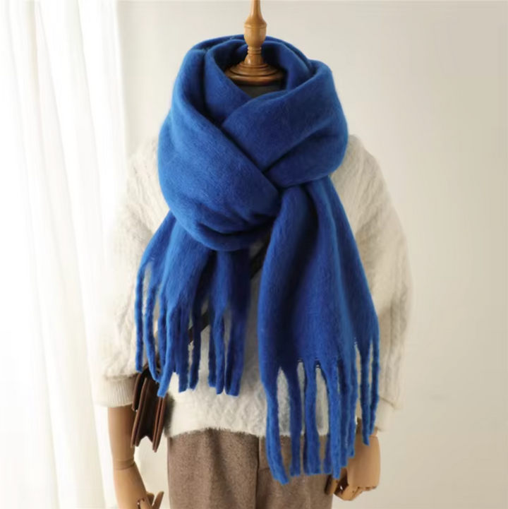 Swantje | Großer Pashmina-Winterschal mit Fransen