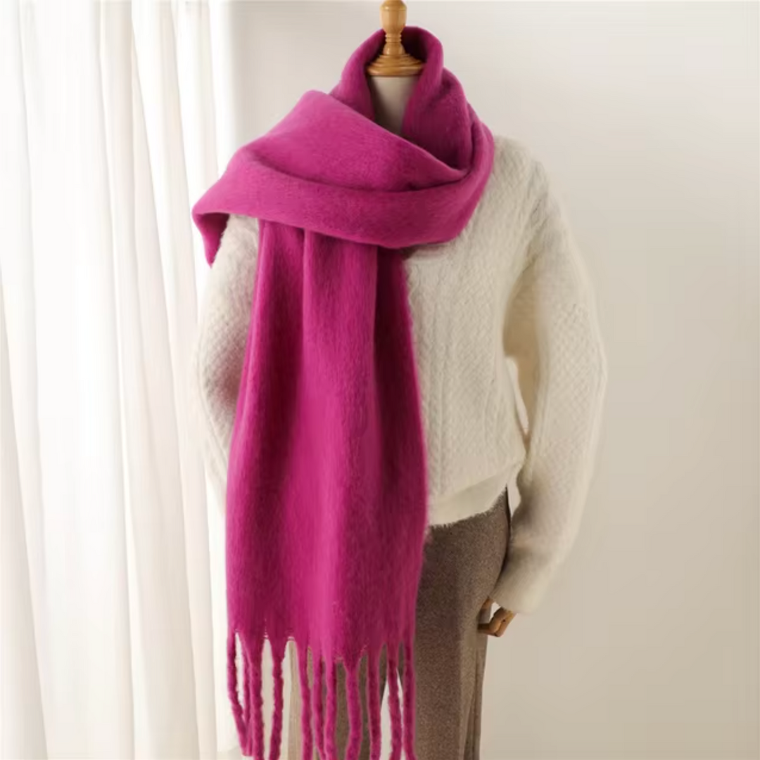 Swantje | Großer Pashmina-Winterschal mit Fransen