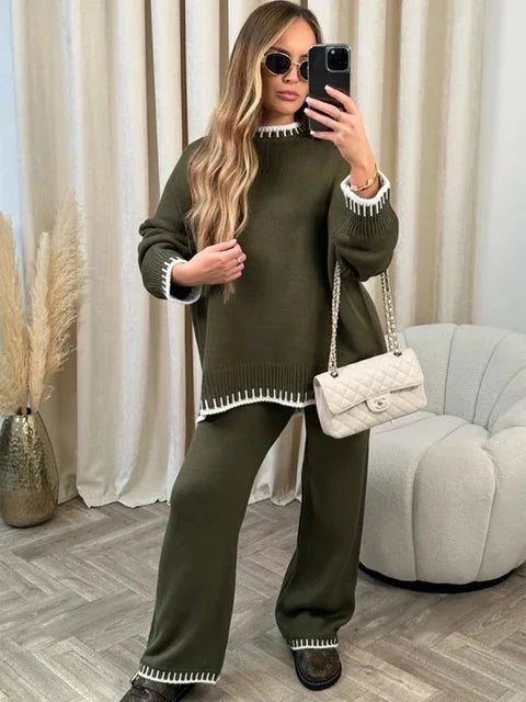 Gunda | Zweiteiliges Strick-Set mit Pullover und langer Hose