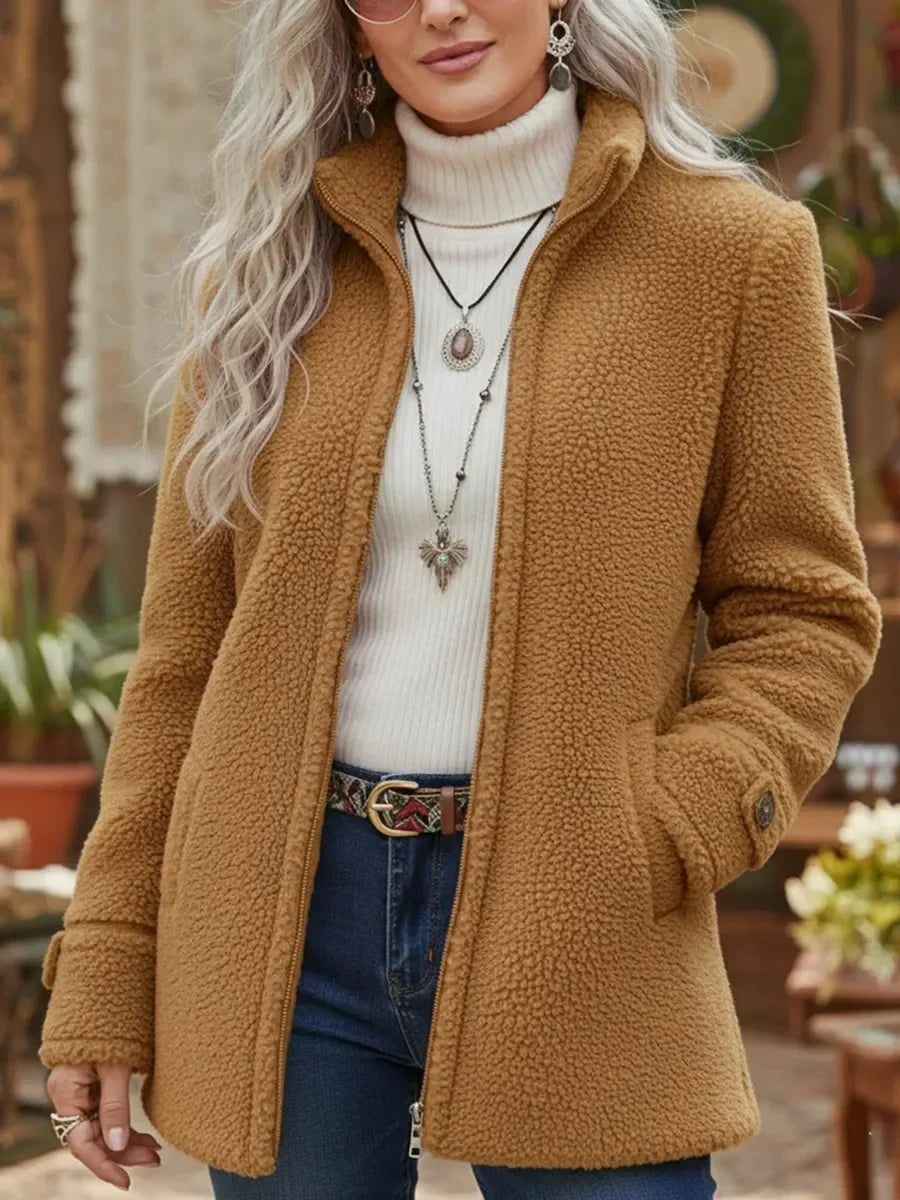 Natalia | Teddyjacke mit Stehkragen
