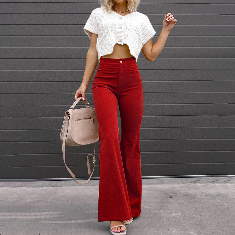Tilda | Hochgeschnittene Cordhose mit Schlag