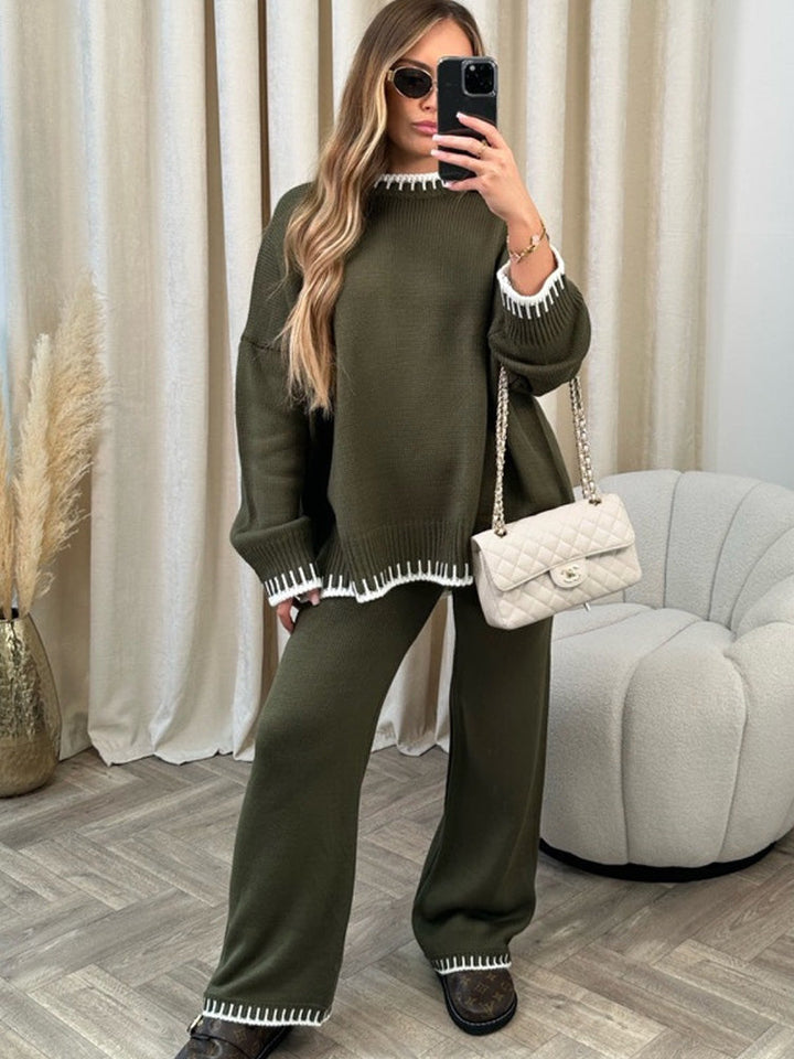 Gunda | Zweiteiliges Strick-Set mit Pullover und langer Hose