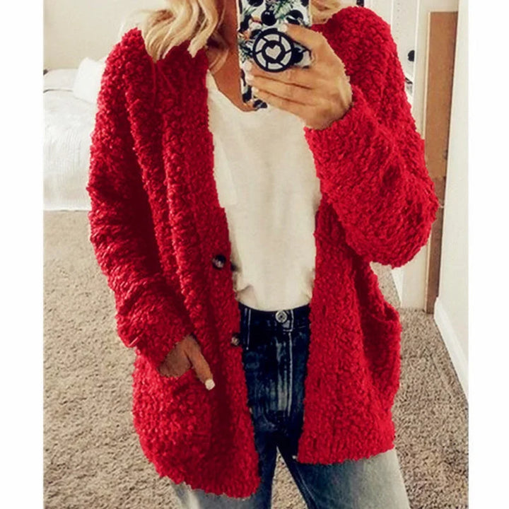 Louisa | Oversized Weste mit Kapuze und Fleecefutter