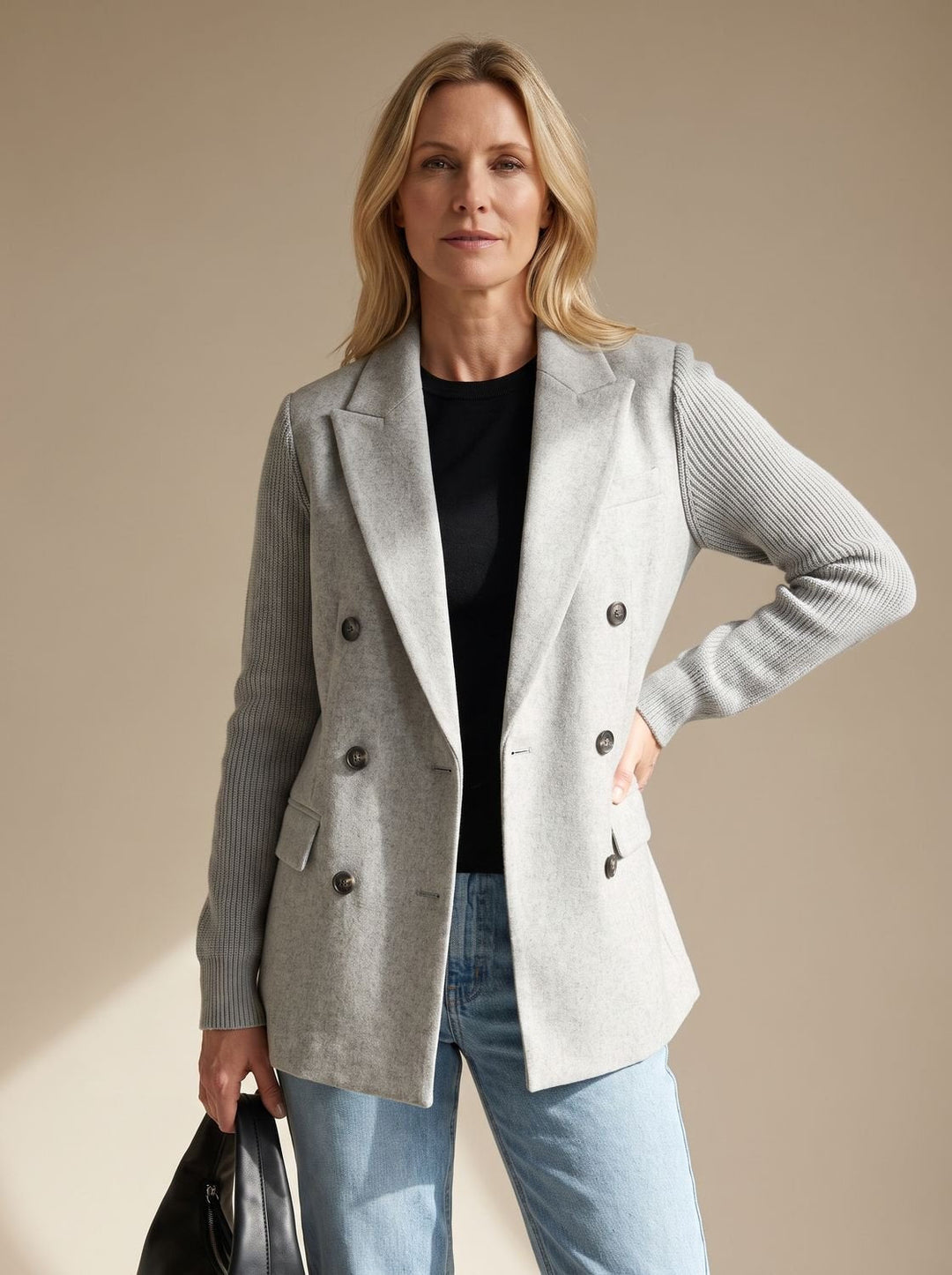 Leonora | Taillierter Blazer mit Strickärmeln
