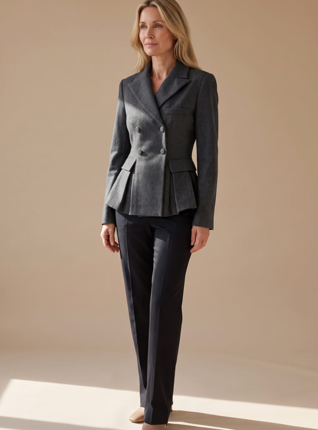 Greta | Taillierter Peplum-Blazer mit Doppelreihe