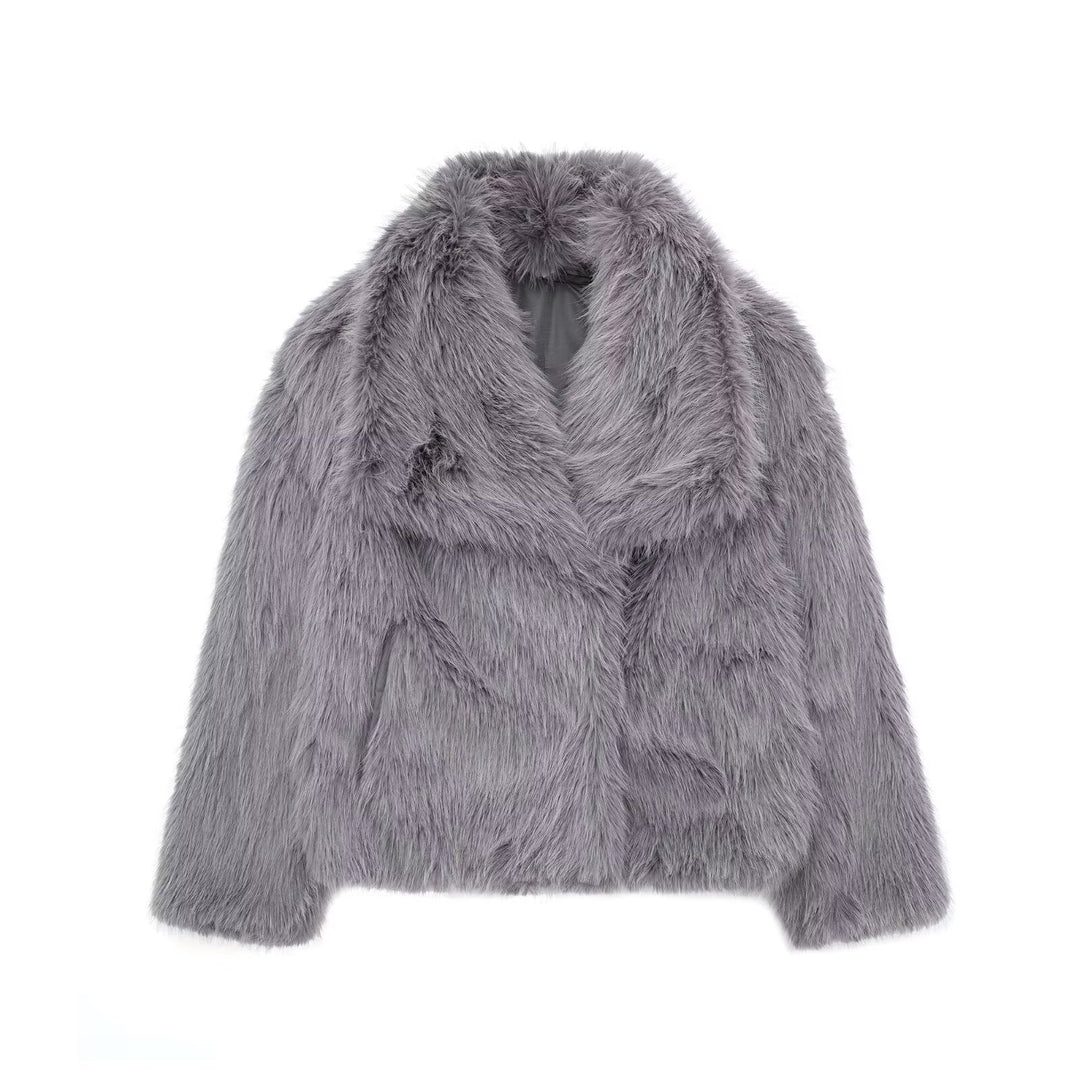 Mila | Kurze Teddyjacke mit Schalkragen