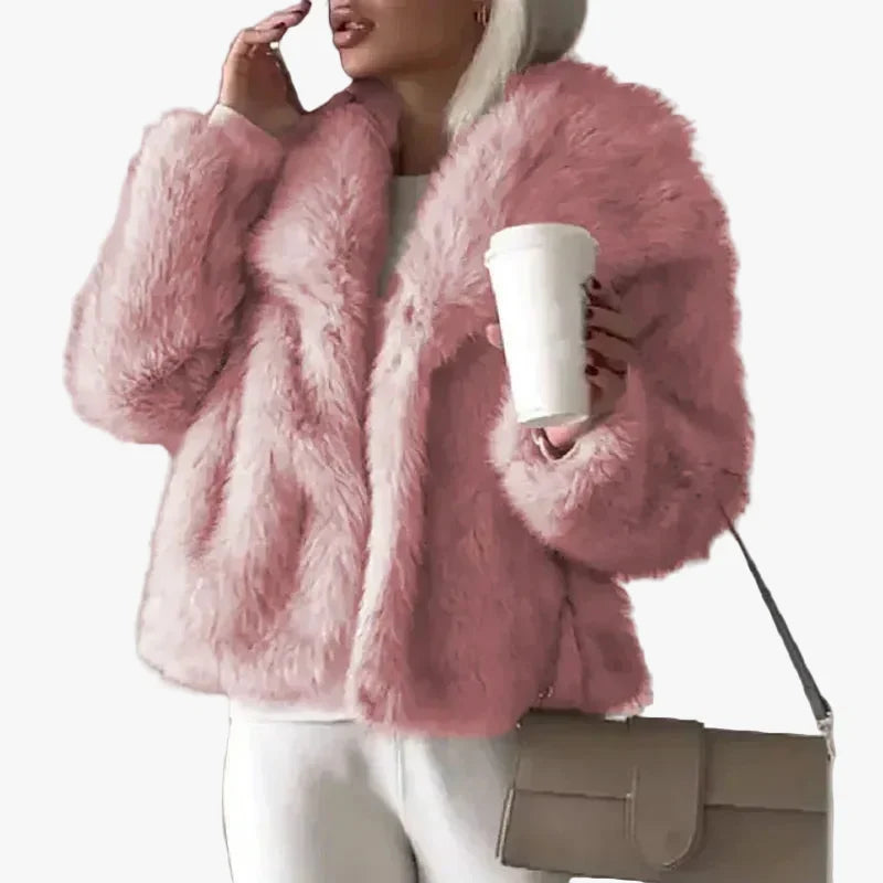Mila | Kurze Teddyjacke mit Schalkragen