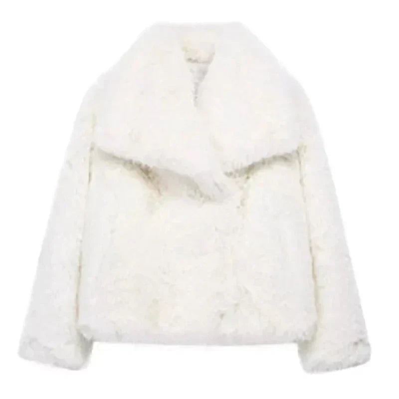 Mila | Kurze Teddyjacke mit Schalkragen