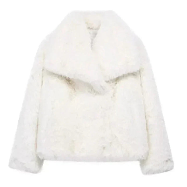 Mila | Kurze Teddyjacke mit Schalkragen