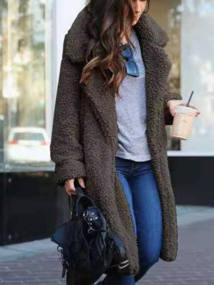 Alina | Langer Wintermantel im Teddy-Stil