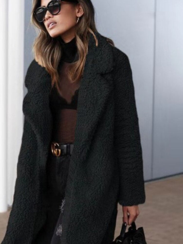 Alina | Langer Wintermantel im Teddy-Stil