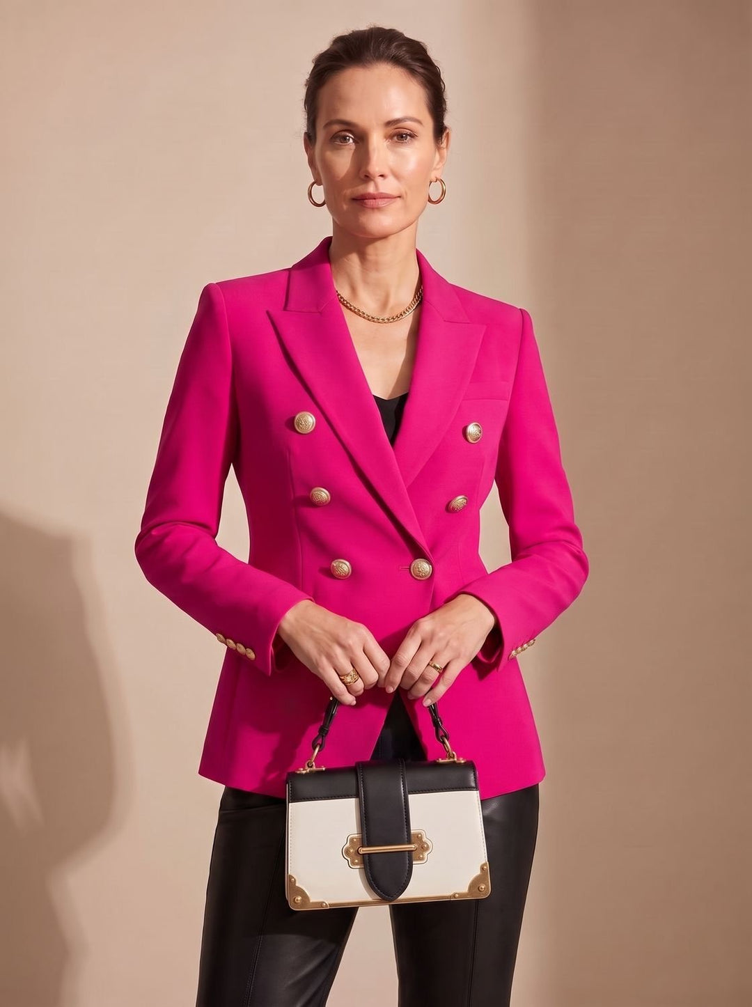 Elfriede | Taillierter Zweireiher-Blazer mit Goldknöpfen