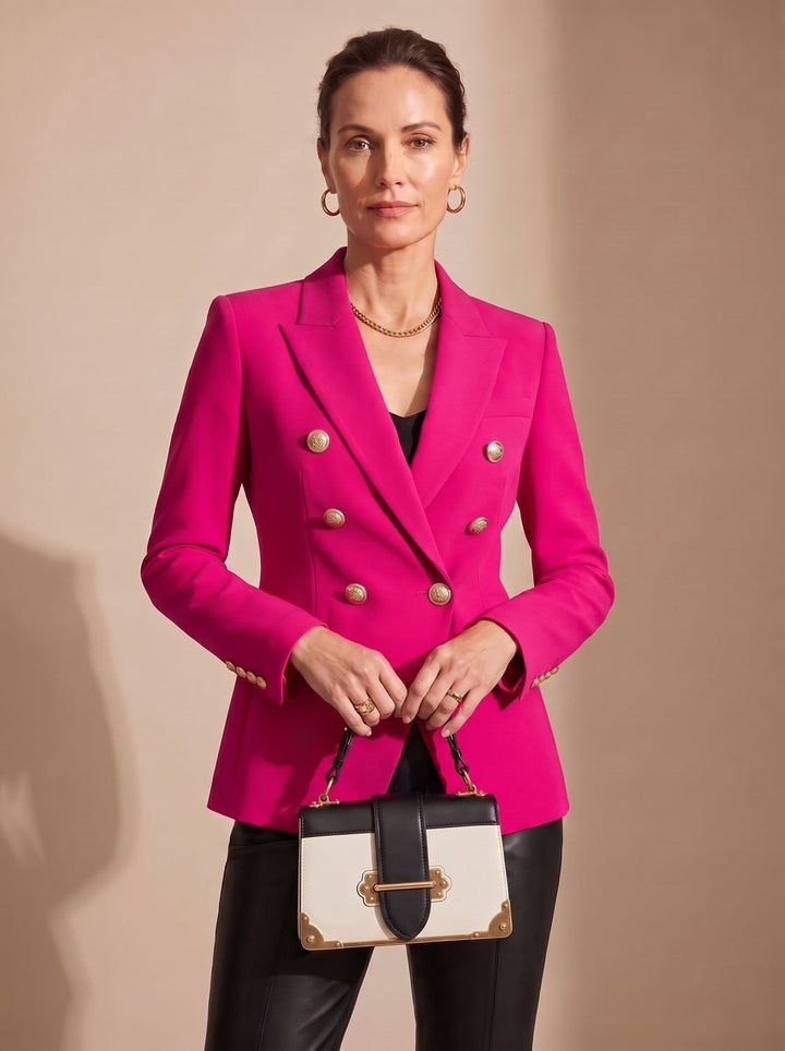Elfriede | Taillierter Zweireiher-Blazer mit Goldknöpfen