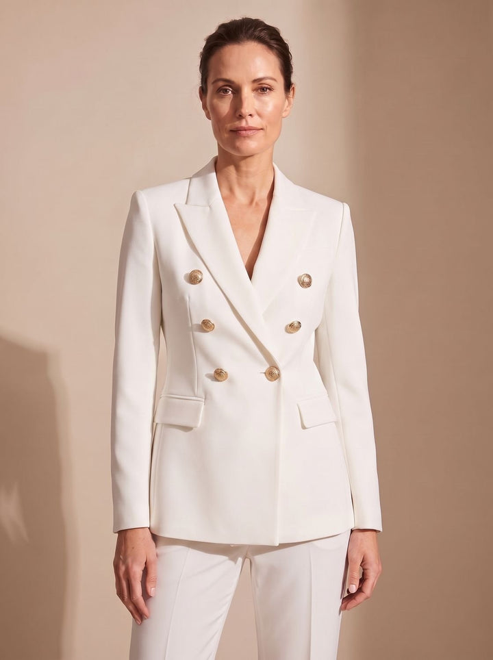 Elfriede | Taillierter Zweireiher-Blazer mit Goldknöpfen