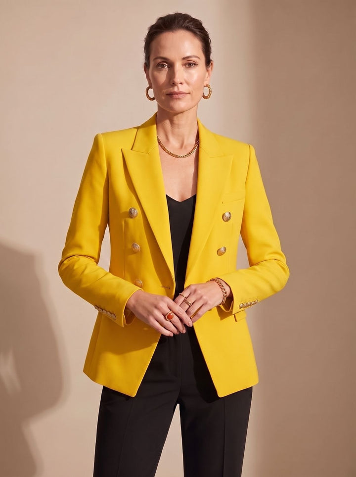 Elfriede | Taillierter Zweireiher-Blazer mit Goldknöpfen