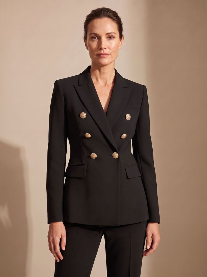 Elfriede | Taillierter Zweireiher-Blazer mit Goldknöpfen