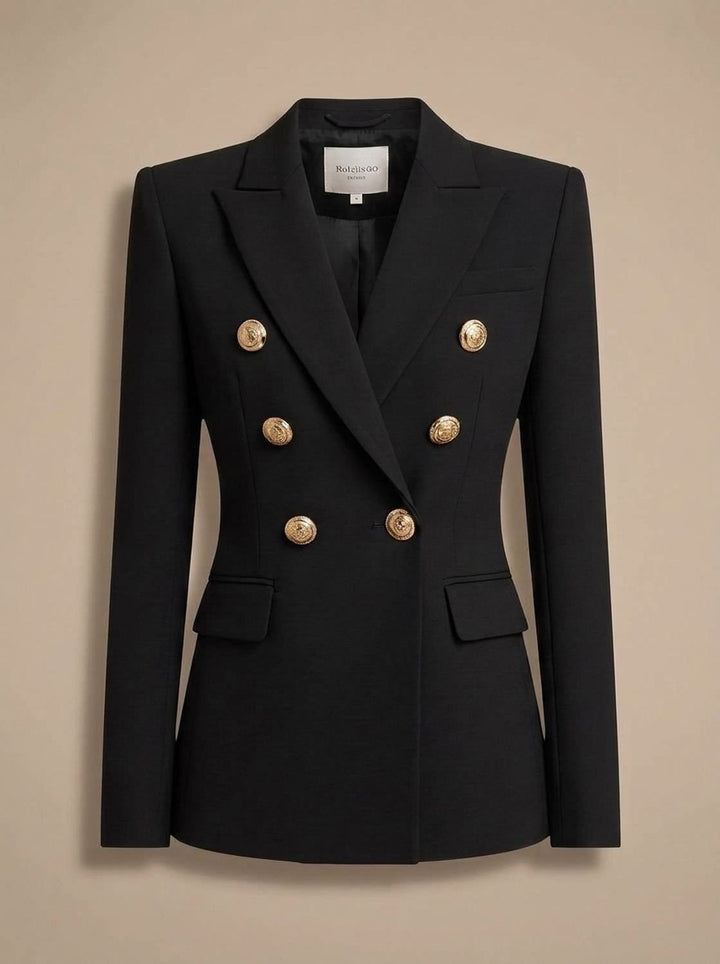 Elfriede | Taillierter Zweireiher-Blazer mit Goldknöpfen