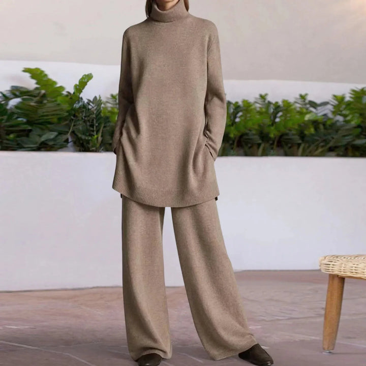 Ludmilla | Rollkragen-Strickset mit weiter Hose