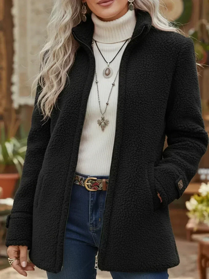 Natalia | Teddyjacke mit Stehkragen