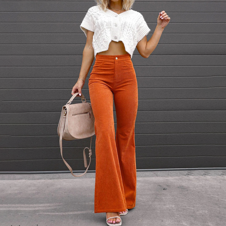 Tilda | Hochgeschnittene Cordhose mit Schlag