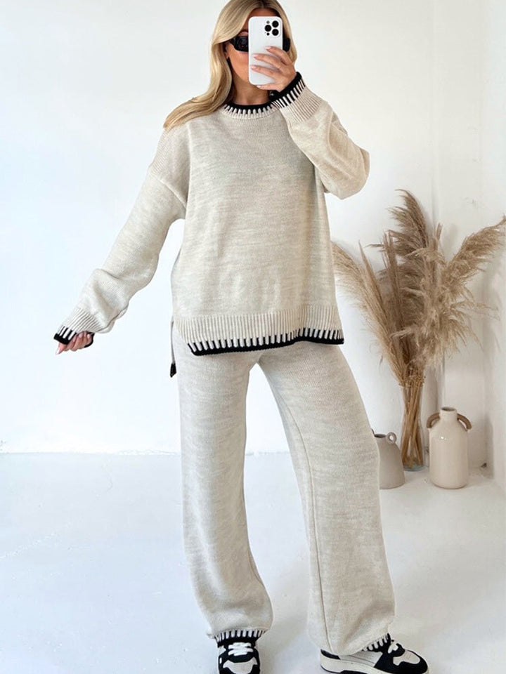 Gunda | Zweiteiliges Strick-Set mit Pullover und langer Hose