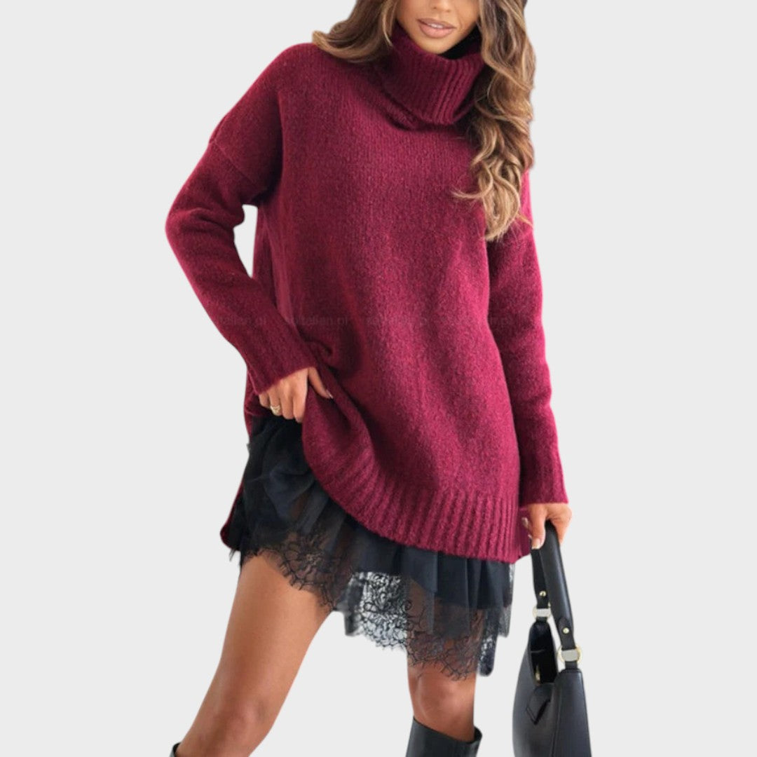 Eleonora | Strickkleid-Set mit Spitzenunterkleid