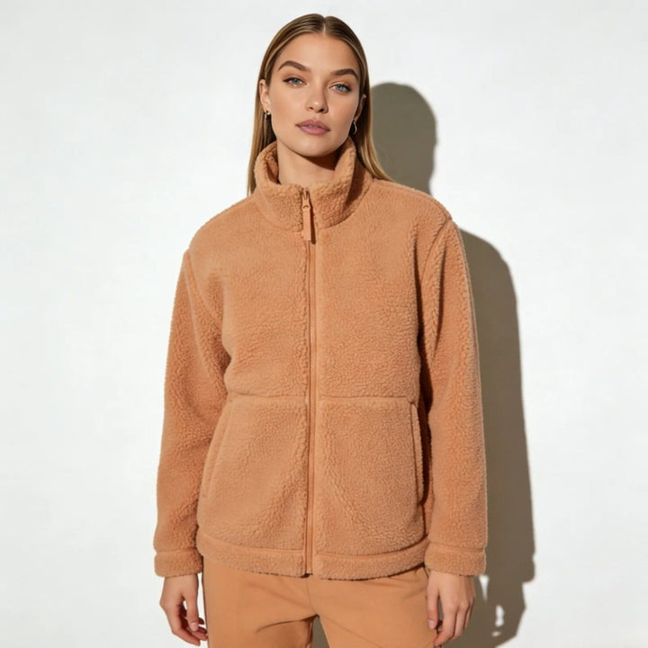 Julie | Weiche Sherpa-Fleecejacke mit hohem Kragen