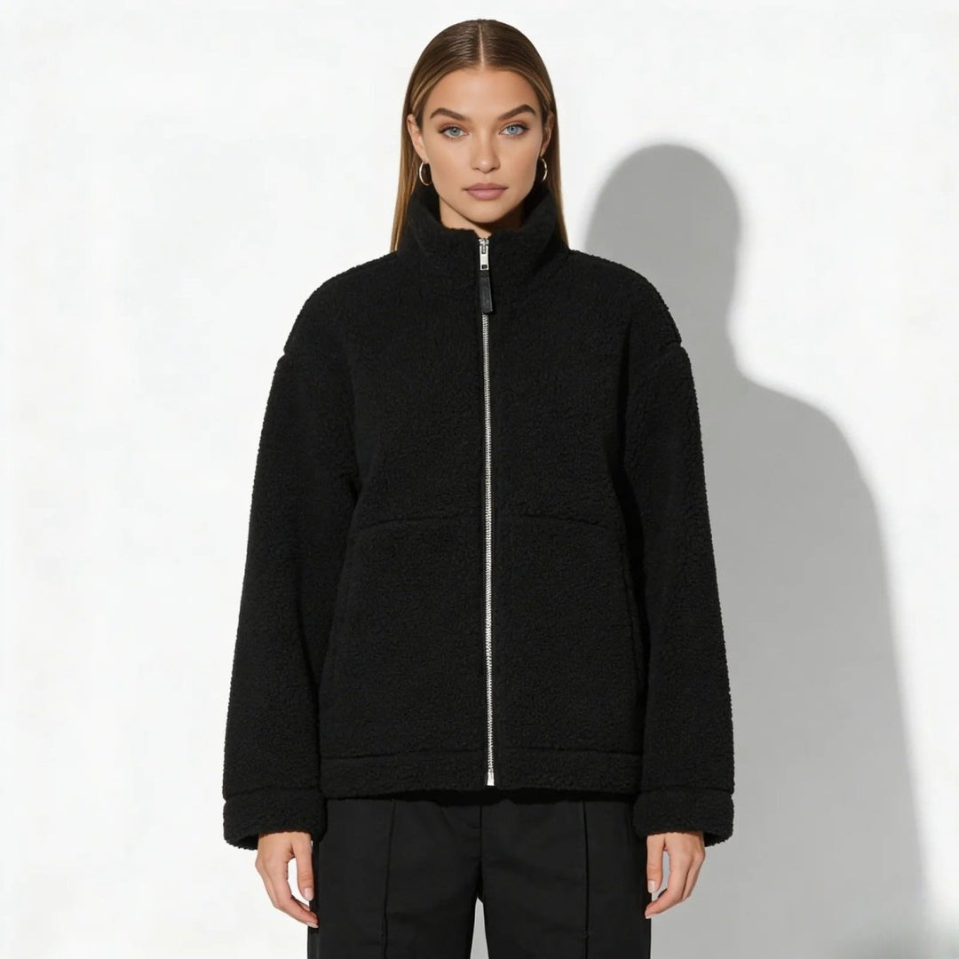Julie | Weiche Sherpa-Fleecejacke mit hohem Kragen
