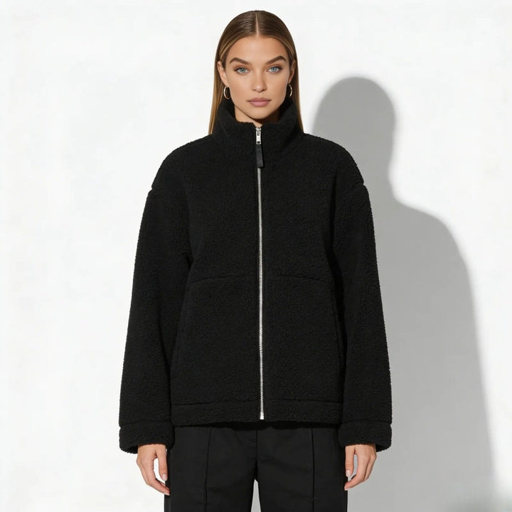 Julie | Weiche Sherpa-Fleecejacke mit hohem Kragen