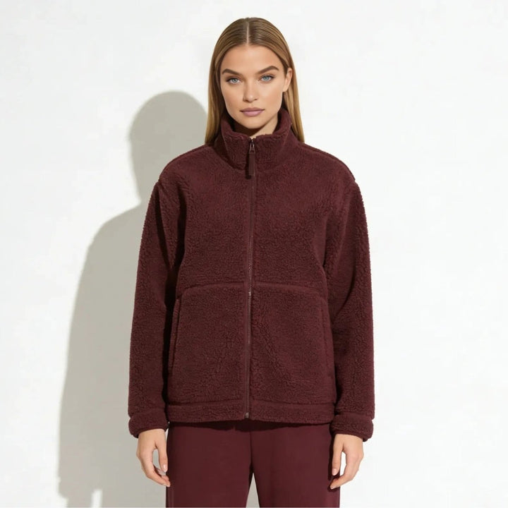 Julie | Weiche Sherpa-Fleecejacke mit hohem Kragen