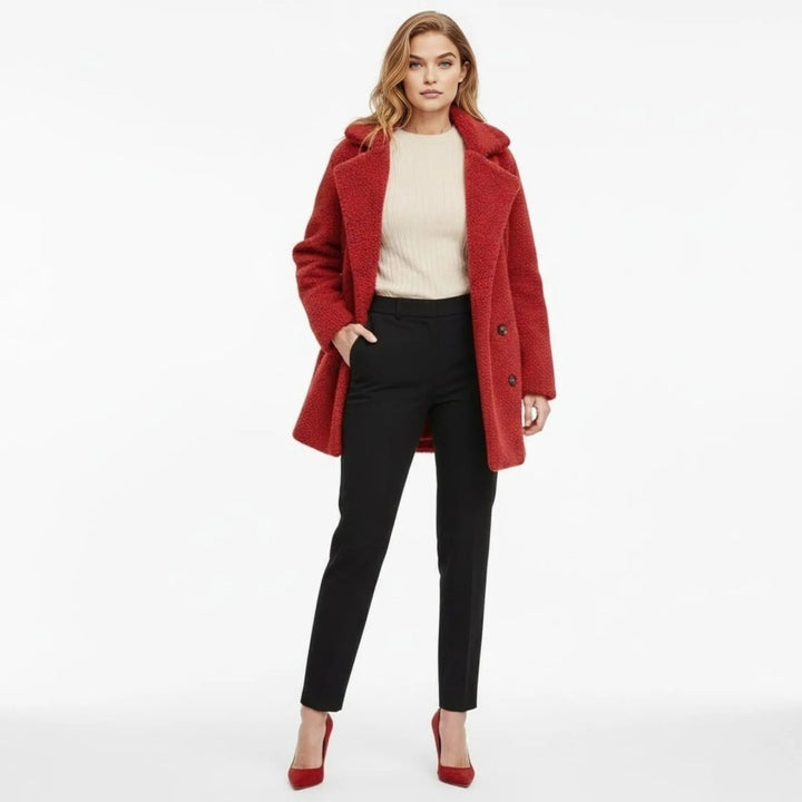 Kianna | Doppelreihiger Teddymantel mit Revers