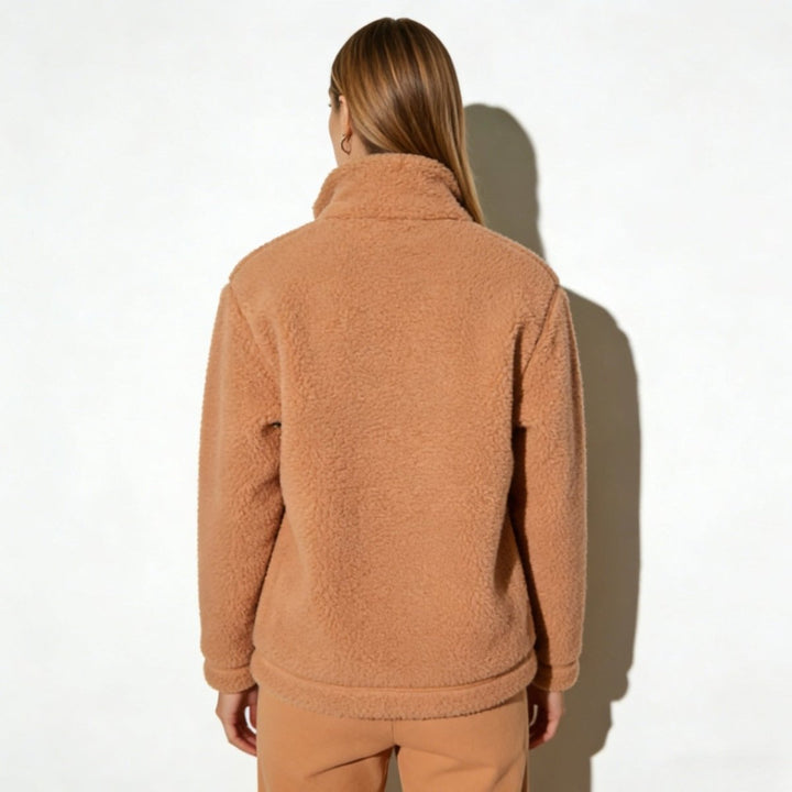 Julie | Weiche Sherpa-Fleecejacke mit hohem Kragen