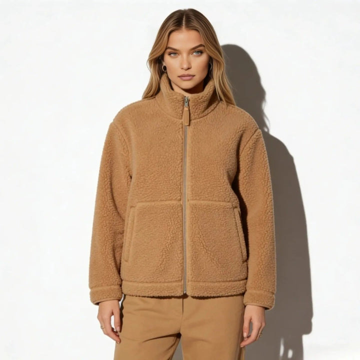 Julie | Weiche Sherpa-Fleecejacke mit hohem Kragen