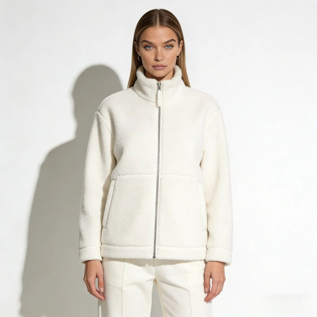 Julie | Weiche Sherpa-Fleecejacke mit hohem Kragen
