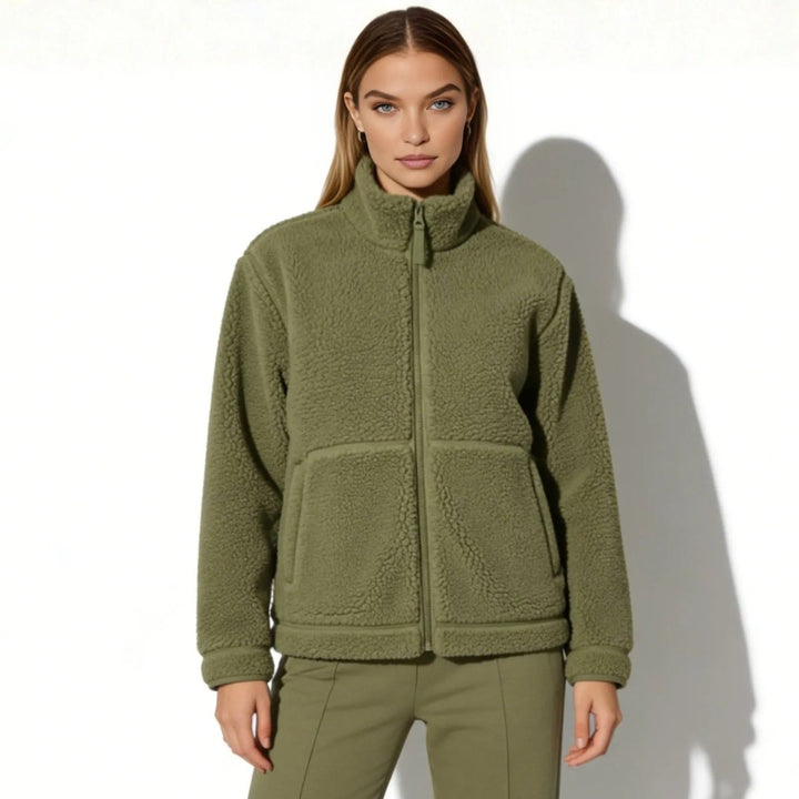 Julie | Weiche Sherpa-Fleecejacke mit hohem Kragen