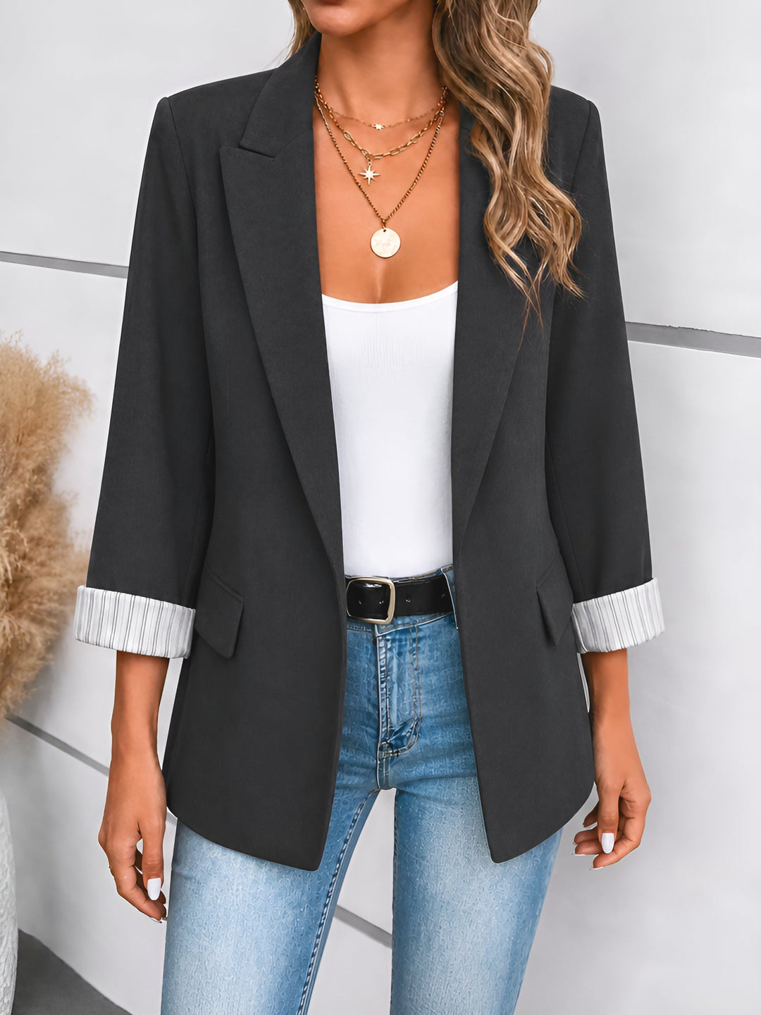 Petra | Farbblock-Blazer mit Krempelärmeln