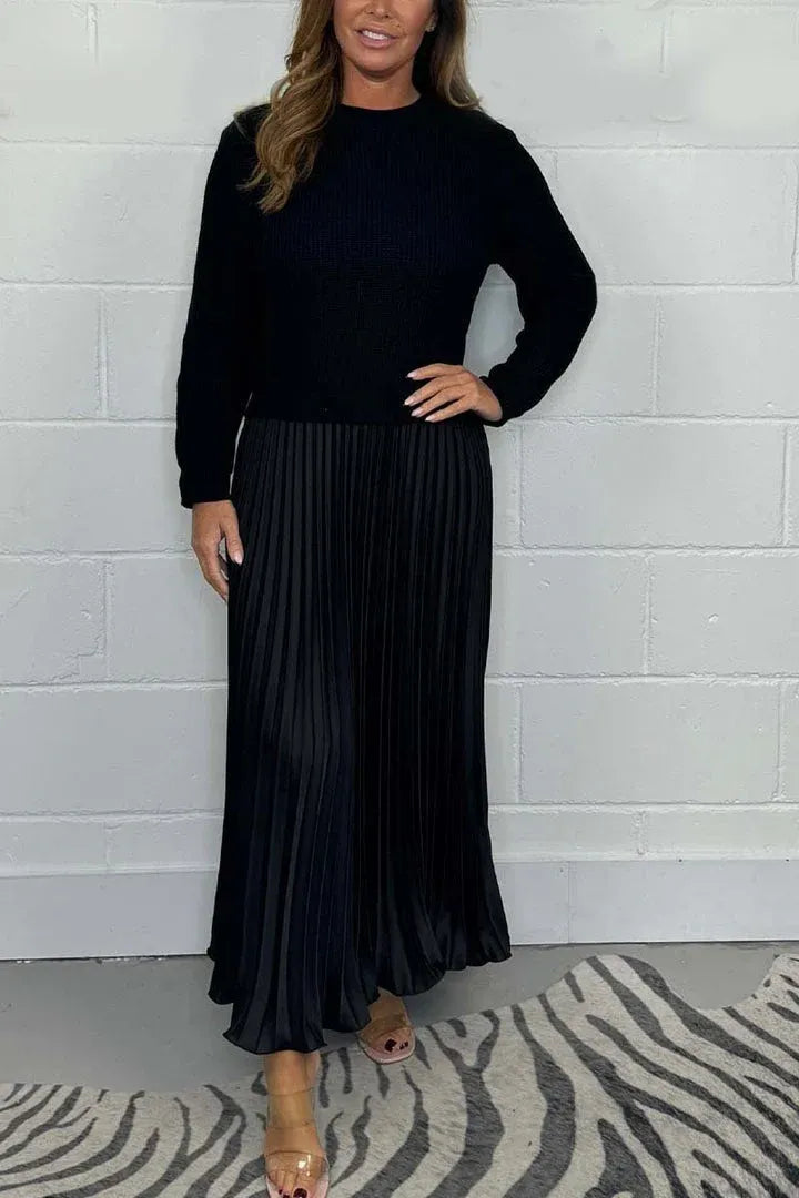 Mathilda | Strickkleid mit Plisseerock