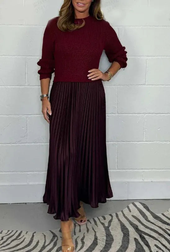 Mathilda | Strickkleid mit Plisseerock