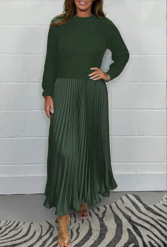 Mathilda | Strickkleid mit Plisseerock