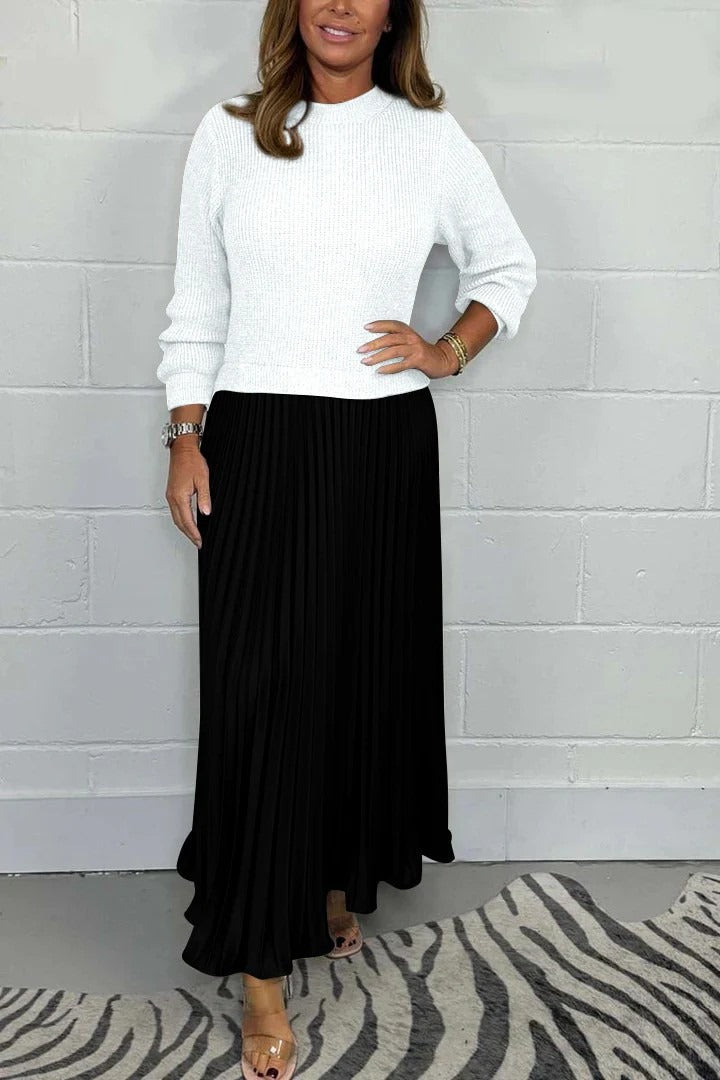 Mathilda | Strickkleid mit Plisseerock