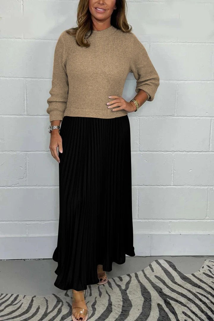 Mathilda | Strickkleid mit Plisseerock