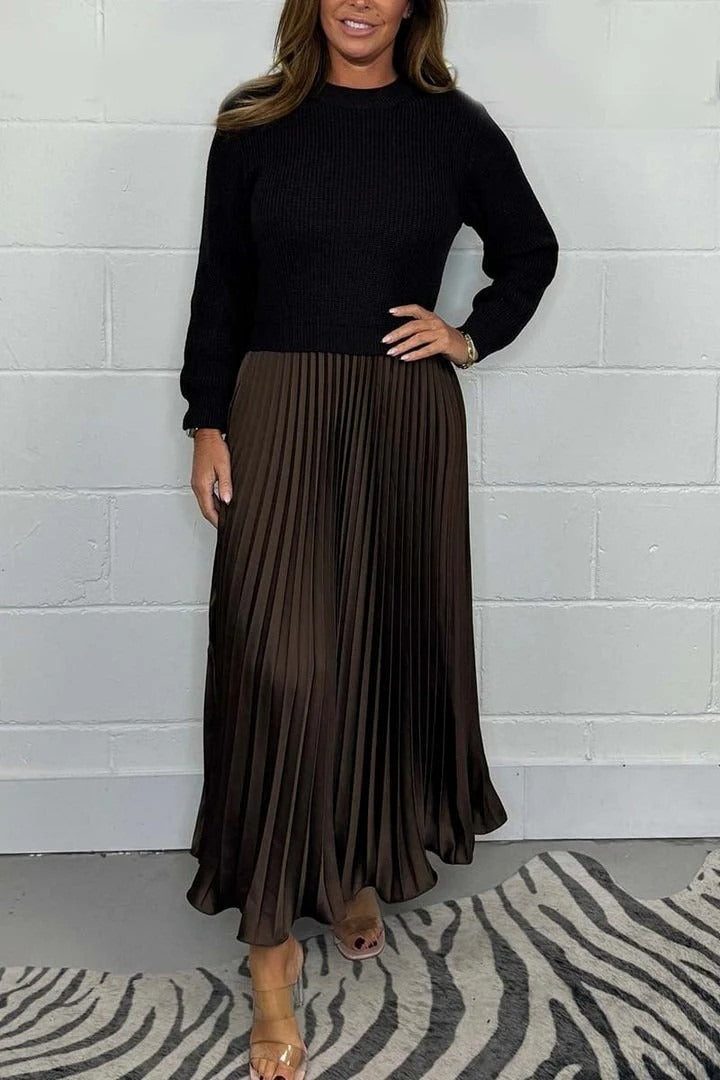 Mathilda | Strickkleid mit Plisseerock