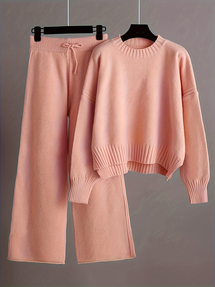 Ilka | Strickset mit Rundhalspullover und Weithose