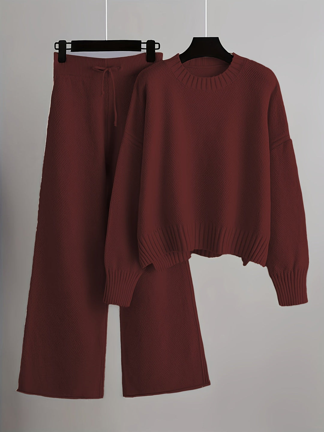 Ilka | Strickset mit Rundhalspullover und Weithose