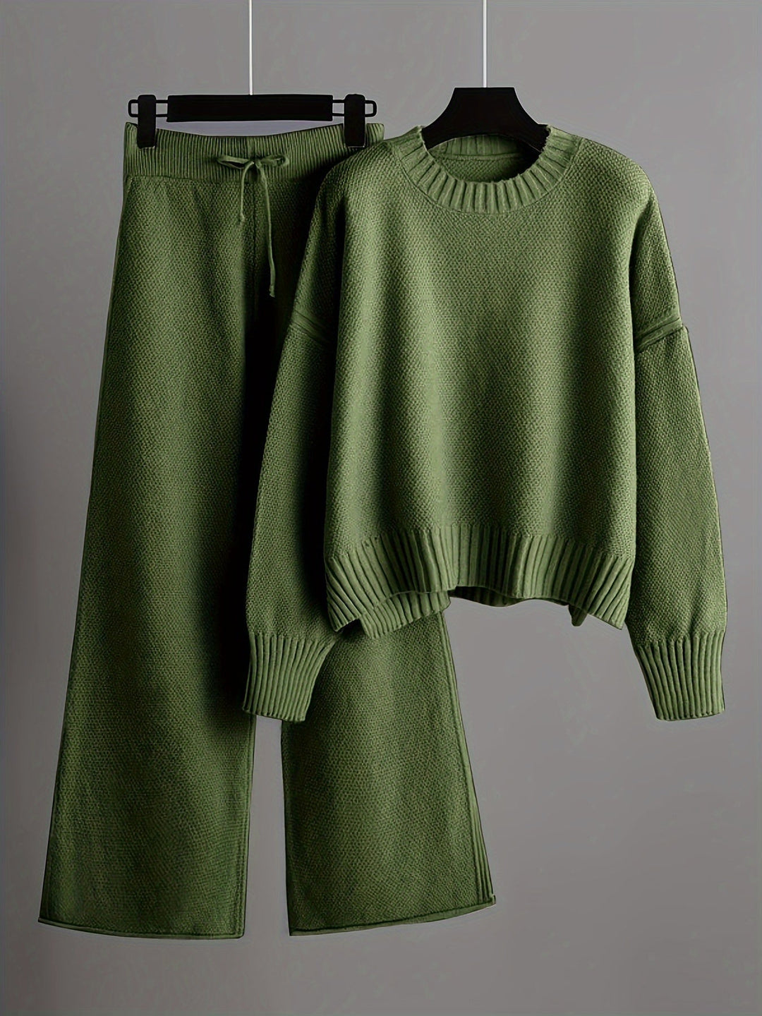 Ilka | Strickset mit Rundhalspullover und Weithose