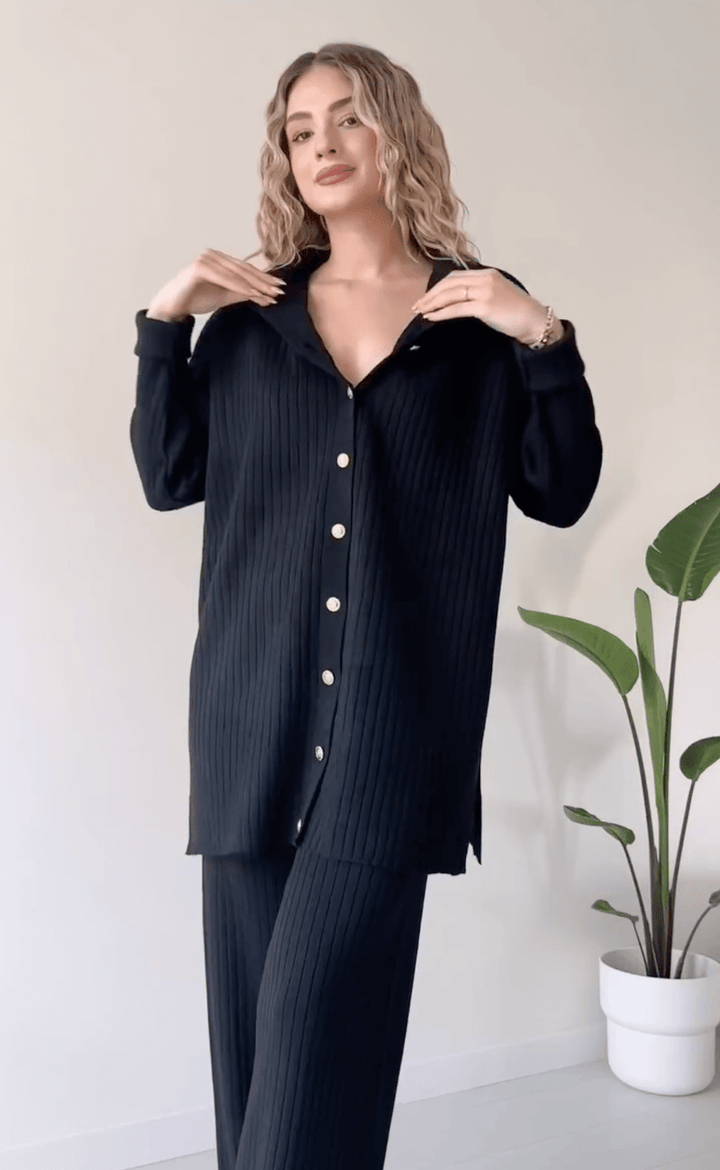 Brunhild | Strick-Set mit Streifen-Jacquard